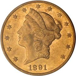 1891-CC $20 Liberty PCGS MS61