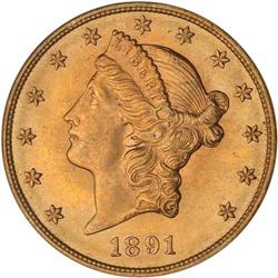 1891-S $20 Liberty PCGS MS64