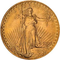 1907 $20 St. Gaudens. Flat Relief PCGS MS65