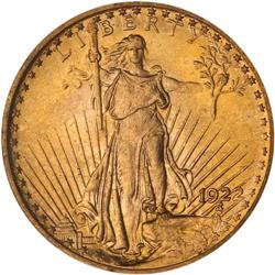 1922 $20 St. Gaudens PCGS MS65