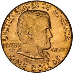 1922 Grant Gold $1, No Star PCGS MS66