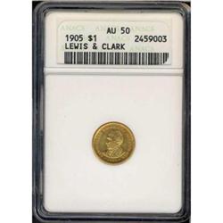 1905 Lewis & Clark Gold $1 ANACS AU50