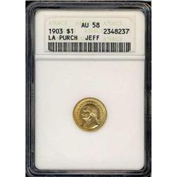 1903 Jefferson Gold $1 ANACS AU58