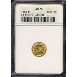 1903 McKinley Gold $1 ANACS AU55