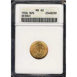 1926 Sesquicentennial Gold $2.50 ANACS MS62