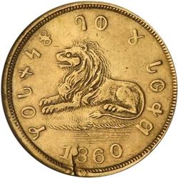 1860 Mormon $5 Gold NCS Dtls AU OBV Rprd Imprly Clnd