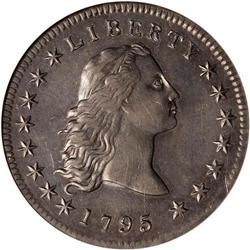 1795 Flowing Hair Dollar, 3 Leaves BB-27 NGC AU55