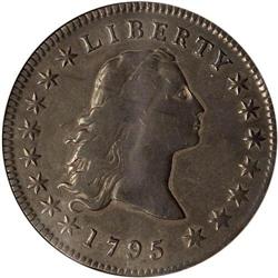 1795 FL Hair $1. 3 Leaves ANACS EF Dtls Net VF30 Clnd