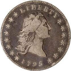 1795 Flowing Hair $1 2 Leaves BB-21 ANACS VF25