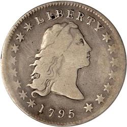 1795 Flowing Hair $1. 3 Leaves ANACS Dtls VG8 Damaged