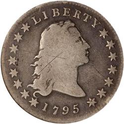 1795 Flowing Hair $1. 3 Leaves ANACS Dtls G4 Graffiti