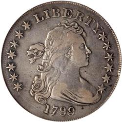 1799 Bust $1. Irregular Date, 15 Stars BB153 PCGS VF20