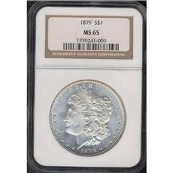 1879 Morgan $1 NGC MS65