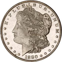 1880-S Morgan Dollar. 0 over 9 PCGS MS65DMPL