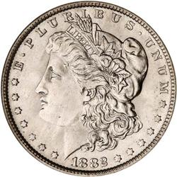 1882-O/S Morgan $1 NGC MS64