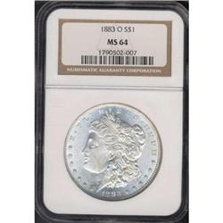 1883-O Morgan $1 NGC MS64