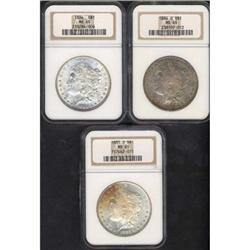 Lot of Three Morgan Dollars