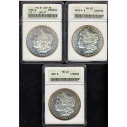 Lot of Three Morgan Dollars