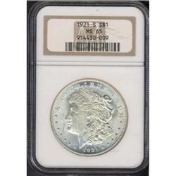 1921-S Morgan $1 NGC MS65