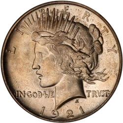 1921 Peace $1 NGC MS67
