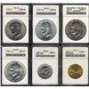 Image 1 : Lot of Six Modern Dollars: Ikes, SBA and Sacagawea