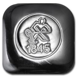 1 oz Silver Square Bar - Heimerle & Meule (Cast)
