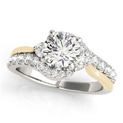 1.6 ctw Certified VS/SI Diamond Bypass Solitaire Ring 18k 2Tone Gold