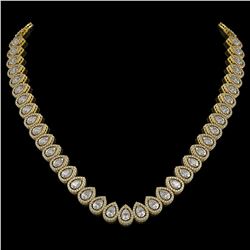 34.83 ctw Pear Cut Diamond Micro Pave Necklace 18K Yellow Gold