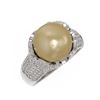 Image 3 : 1.55 ctw Diamond & Pearl Ring 18K White Gold