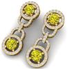 Image 1 : 4 ctw SI/I Fancy Yellow Diamond Earrings 18K Yellow Gold