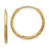 Image 1 : 14k Diamond-cut 14 mm Endless Hoop Earring