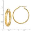Image 2 : 14k Yellow Gold Polished & Diamond-cut Hoop Earrings - 38 mm