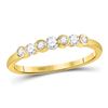 Image 1 : 10kt Yellow Gold Round Diamond Bezel Stackable Band Ring 1/4 Cttw