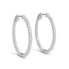 Image 2 : 1.25 ctw Diamond VS/SI 25 MM Hoop Earrings 14k White Gold
