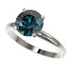 Image 1 : 2.50 ctw Certified Intense Blue Diamond Engagment Ring 10k White Gold