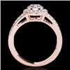 Image 2 : 1.6 ctw Certified Diamond Solitaire Halo Ring 10k Rose Gold