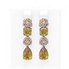 Image 1 : 9.7 ctw Canary Citrine & Diamond Earrings 18K Rose Gold