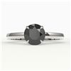 Image 1 : 2 ctw Black Diamond Designer Engagment Ring 18k White Gold