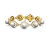 Image 3 : 5.61 ctw Diamond & Pearl Bracelet 18K Yellow Gold