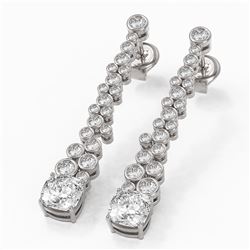 2.5 ctw Cushion Cut Diamond Designer Earrings 18K White Gold