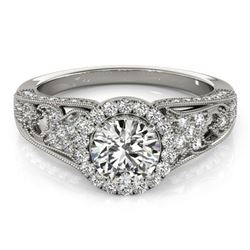 1.25 ctw Certified VS/SI Diamond Halo Ring 14k White Gold