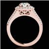 Image 2 : 2.17 ctw Certified Diamond Solitaire Halo Ring 10k Rose Gold
