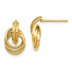 14k Yellow Gold Circle Post Earrings