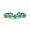 Image 1 : 30 ctw Emerald & Micro Pave VS/SI Diamond Bracelet 10k White Gold