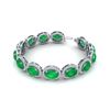 Image 2 : 30 ctw Emerald & Micro Pave VS/SI Diamond Bracelet 10k White Gold