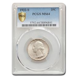 1932-S Washington Quarter MS-64 PCGS