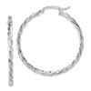 Image 1 : 14k Polished White Gold Twisted 2.5 mm Hoop Earrings - 51 mm