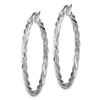 Image 2 : 14k Polished White Gold Twisted 2.5 mm Hoop Earrings - 51 mm