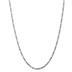 14k White Gold 3.0 mm Flat Figaro Chain - 22 in.