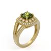 Image 2 : 2.39 ctw Certified Tourmaline & Diamond Victorian Ring 14K Yellow Gold